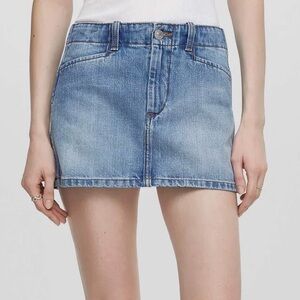 NWT RE/DONE The Slacker Denim Mini Skirt in Mid Fade